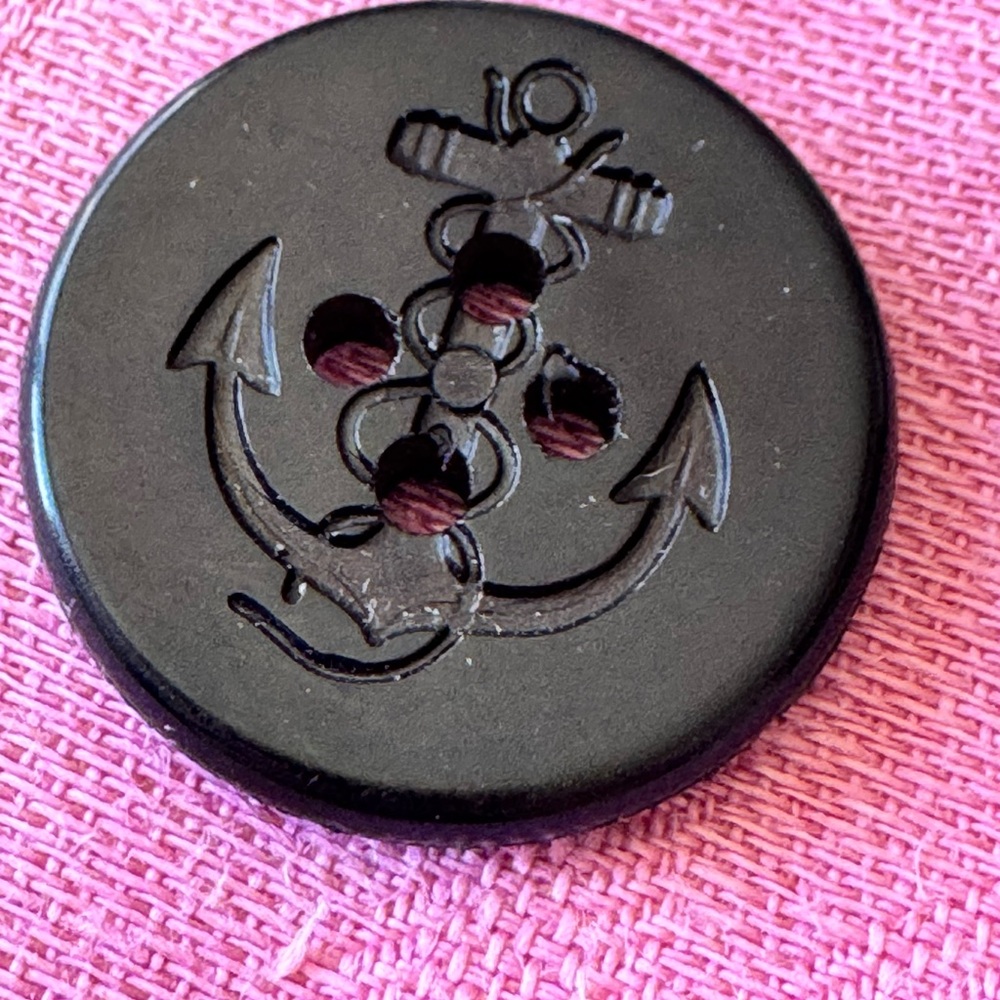 Navy blue  peacoat  Anchor Buttons - 5 pcs